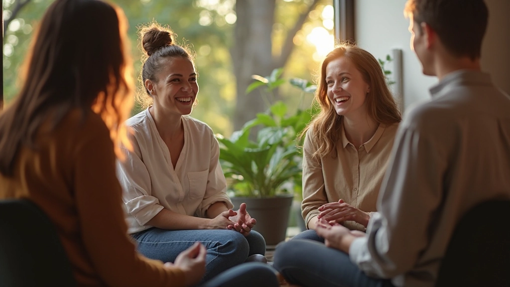 Menschen in einem Workshop-Setting, die zusammen lernen und lachen